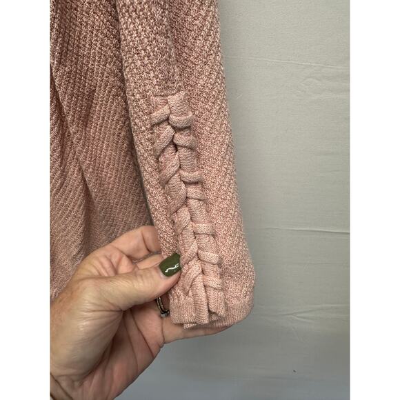 Catherine's 3X Women Metallic Pink Sweater w Circle Scarf Holiday - Picture 2 of 7